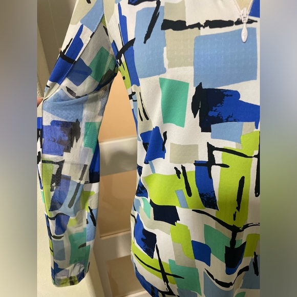 🍂❣️ IBKUL COLLAR - MONDRIAN BLUE long sleeve SZ Small EUC - Picture 6 of 8